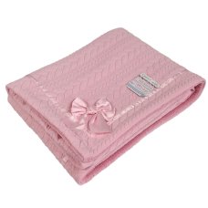 FBP246-P: Pink Sherpa Cable Wrap w/Bow